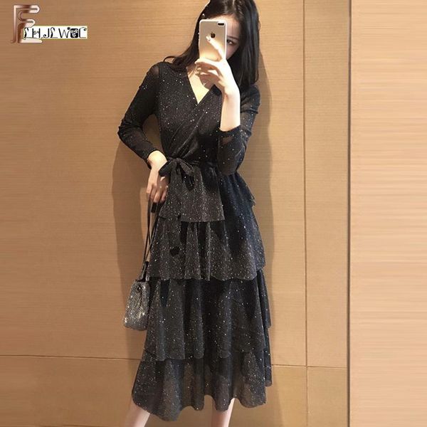 casual dresses 2021 spring design party s women fashion v neck dress korean style clothes slim waist glitter bling black, Black;gray
casual dresses 2021 spring design party s women fashion v neck dress korean style clothes slim waist glitter bling black, Black;gray