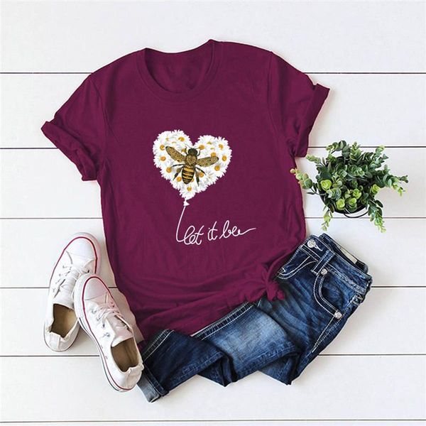 women's t-shirt womens clothing daisy heart bee print summer plus size t shirt women 100%cotton tshirt o neck short sleeve tee pink, White
women's t-shirt womens clothing daisy heart bee print summer plus size t shirt women 100%cotton tshirt o neck short sleeve tee pink, White