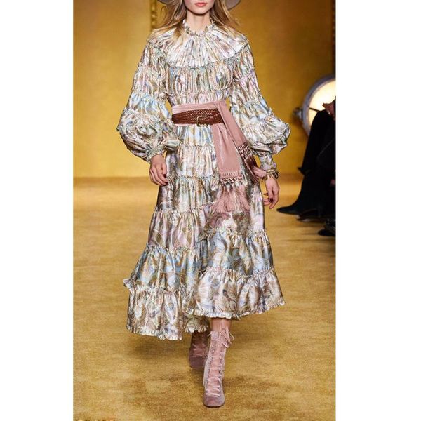 casual dresses vintage 9.10 autumn elegant fashion designer ladies long sleeve print pleated multicolor floral dress, Black;gray
casual dresses vintage 9.10 autumn elegant fashion designer ladies long sleeve print pleated multicolor floral dress, Black;gray
