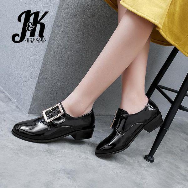dress shoes jk 2021 spring patent leather thick med heels pumps women round toe buckle footwear casual woman big size 48, Black
dress shoes jk 2021 spring patent leather thick med heels pumps women round toe buckle footwear casual woman big size 48, Black