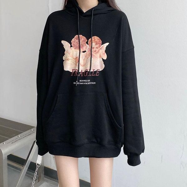 women's sweatshirts japanese harajuku ulzzang vintage casual loose cupid sweatshirt female korean kawaii cute clothing for women hoodie, Black
women's sweatshirts japanese harajuku ulzzang vintage casual loose cupid sweatshirt female korean kawaii cute clothing for women hoodie, Black