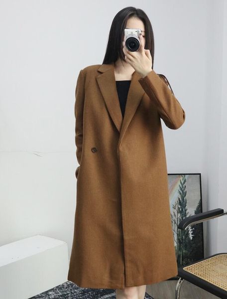 women's wool & blends 2021 autumn and winter mid-length one-button loose versatile long-sleeved coffee color woolen coat women, Black
women's wool & blends 2021 autumn and winter mid-length one-button loose versatile long-sleeved coffee color woolen coat women, Black