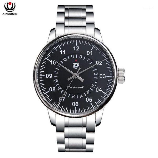 men mechanical wristwatches stainless steel strap watches waterproof business watch 3025, Slivery;brown
men mechanical wristwatches stainless steel strap watches waterproof business watch 3025, Slivery;brown