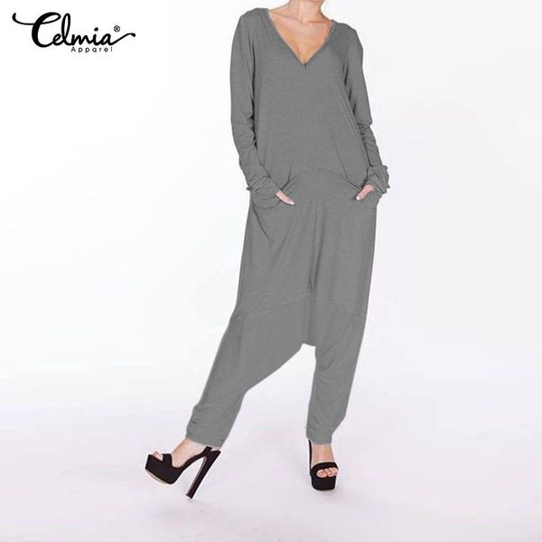 women's jumpsuits & rompers women elegant solid loose jumpsuit celmia autumn fashion long sleeve romper ladies sreetwear pockets overal, Black;white
women's jumpsuits & rompers women elegant solid loose jumpsuit celmia autumn fashion long sleeve romper ladies sreetwear pockets overal, Black;white
