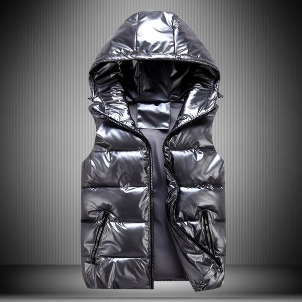 men's vests 2021 winter fashion glossy down cotton waistcoat male hooded sleeveless vest jackets men casual warm clothing o457, Black;white
men's vests 2021 winter fashion glossy down cotton waistcoat male hooded sleeveless vest jackets men casual warm clothing o457, Black;white
