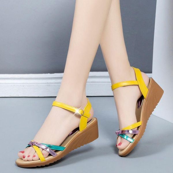 summer women's shoes korean all-match casual slope heel thick-soled roman sandals, Black
summer women's shoes korean all-match casual slope heel thick-soled roman sandals, Black