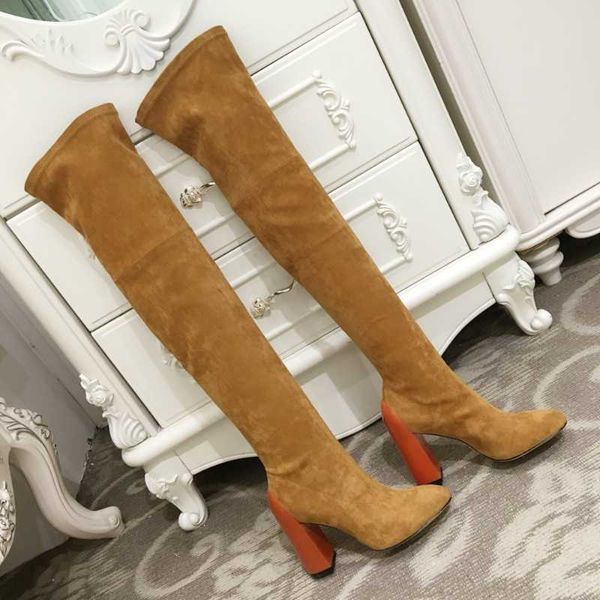 boots autumn winter shoes women genuine cow leather over the knee kid suede stretch super high heels, Black
boots autumn winter shoes women genuine cow leather over the knee kid suede stretch super high heels, Black