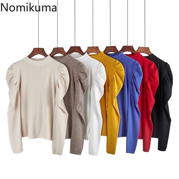 nomikuma korean style o neck puff sleeve pullover jumper women solid color casual fashion sweater female all-match 3c573 210514, White;black
nomikuma korean style o neck puff sleeve pullover jumper women solid color casual fashion sweater female all-match 3c573 210514, White;black