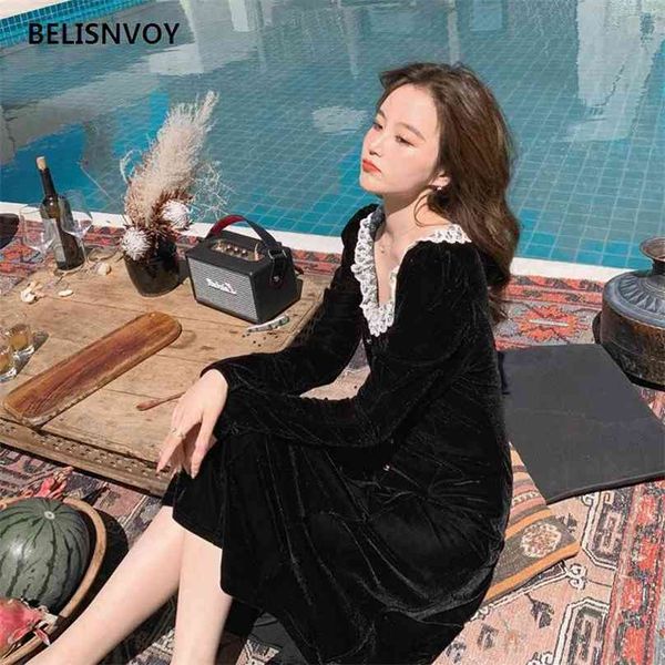elegant french style retro hepburn dress women long sleeve solid black party vestido longo female lace midi gothic 210520, Black;gray
elegant french style retro hepburn dress women long sleeve solid black party vestido longo female lace midi gothic 210520, Black;gray