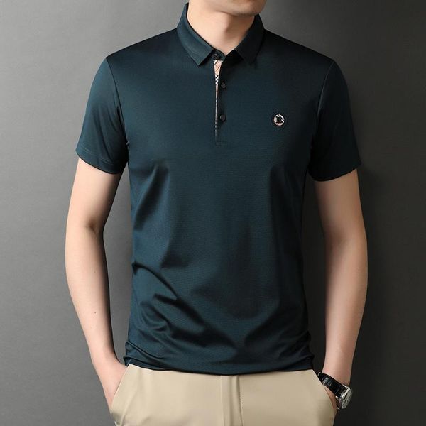 men's t-shirts high end young and middle-aged summer ice casual fashion thorn printed half sleeve flip t-shirt collar non iron shirt, White;black
men's t-shirts high end young and middle-aged summer ice casual fashion thorn printed half sleeve flip t-shirt collar non iron shirt, White;black