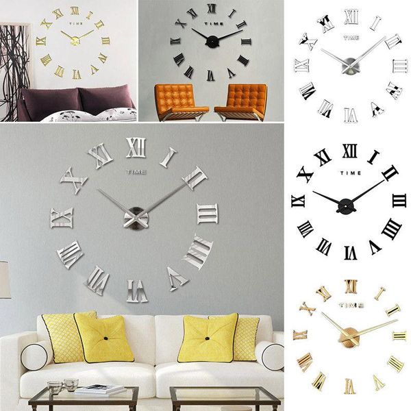 wall clocks 3d big acrylic clock roman numerals mute quartz watch diy stickers large mirrors home living room decor supplies
wall clocks 3d big acrylic clock roman numerals mute quartz watch diy stickers large mirrors home living room decor supplies
