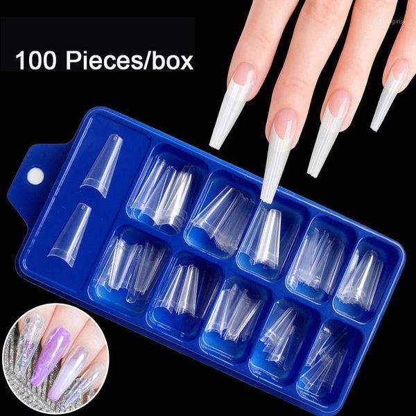 100pcs/box long ballerina french nail tips coffin fake nails half cover clear/natural ballet flat shape false tips1, Red;gold
100pcs/box long ballerina french nail tips coffin fake nails half cover clear/natural ballet flat shape false tips1, Red;gold