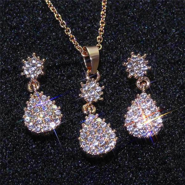 earrings & necklace luxury female white crystal jewelry set cute rose gold color stud for women charm bride geometry wedding chain, Silver
earrings & necklace luxury female white crystal jewelry set cute rose gold color stud for women charm bride geometry wedding chain, Silver