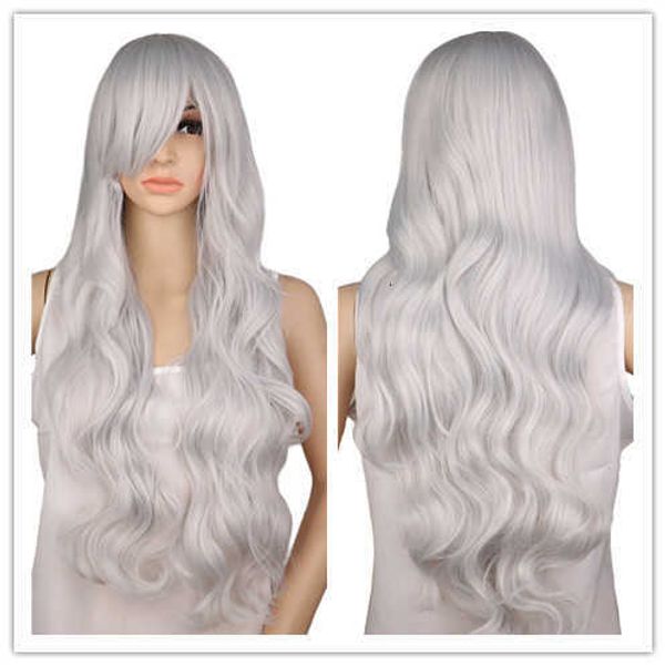 animation female cosplay 70cm sier white long curly hair wig head set chemical fiber high temperature silk, Black
animation female cosplay 70cm sier white long curly hair wig head set chemical fiber high temperature silk, Black
