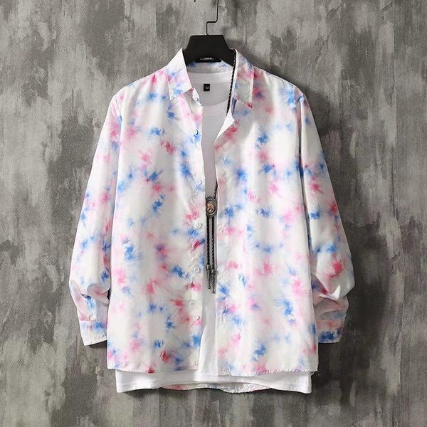men's casual shirts 2021 japan fashion streetwear single breasted flower men clothing long sleeve, White;black
men's casual shirts 2021 japan fashion streetwear single breasted flower men clothing long sleeve, White;black