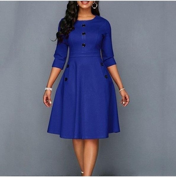casual dresses robe mi longue femme,elegant 3/4 sleeve o-neck button decoration a-line midi dress,black green purple red blue 2021 sukienka, Black;gray
casual dresses robe mi longue femme,elegant 3/4 sleeve o-neck button decoration a-line midi dress,black green purple red blue 2021 sukienka, Black;gray