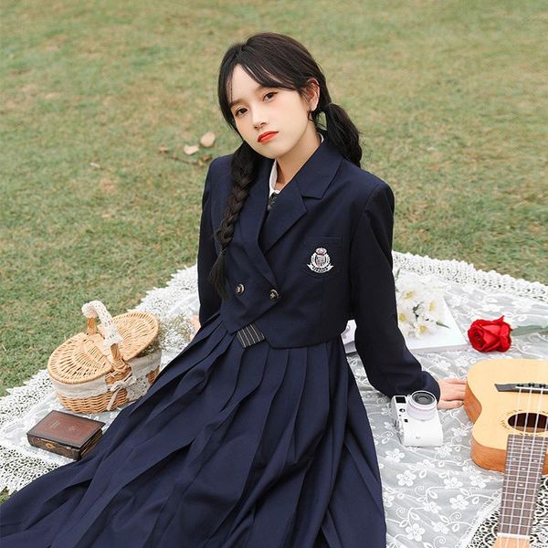 clothing sets hstar school uniform women solid color long sleeve jk suit tie shirt sling pleated skirt college style formal clothes, White
clothing sets hstar school uniform women solid color long sleeve jk suit tie shirt sling pleated skirt college style formal clothes, White