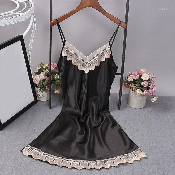 women's sleepwear lace trim nightgown young lady v-neck nightdress spring summer sleep dress lounge loose home dressing gown1, Black;red
women's sleepwear lace trim nightgown young lady v-neck nightdress spring summer sleep dress lounge loose home dressing gown1, Black;red