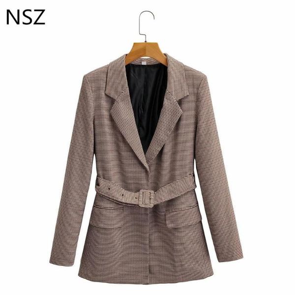 women brown houndstooth belted blazer elegant plaid suit jacket office ladies coat work business formal checked outwear2021 women's sui, White;black
women brown houndstooth belted blazer elegant plaid suit jacket office ladies coat work business formal checked outwear2021 women's sui, White;black