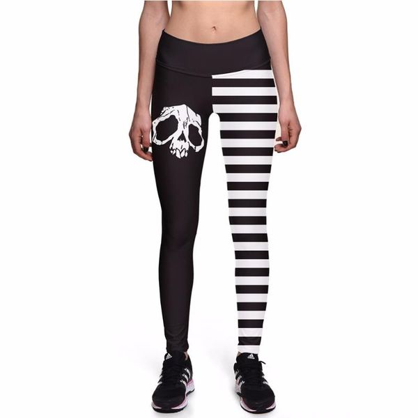 women's leggings womens for fitness legging striped skull high waist elastic leggins, Black
women's leggings womens for fitness legging striped skull high waist elastic leggins, Black