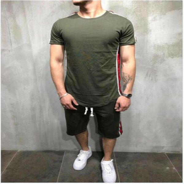 men's tracksuits usa short sleeve gym sports suit jogging clothes shorts t-shirt sets, Gray
men's tracksuits usa short sleeve gym sports suit jogging clothes shorts t-shirt sets, Gray