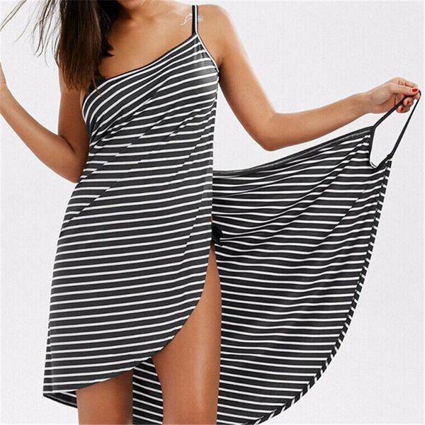 women beach dress summer 2021 boho style sleeveless holiday sundress wrap bikini cover up mini ladies dresses women's swimwear, White;black
women beach dress summer 2021 boho style sleeveless holiday sundress wrap bikini cover up mini ladies dresses women's swimwear, White;black