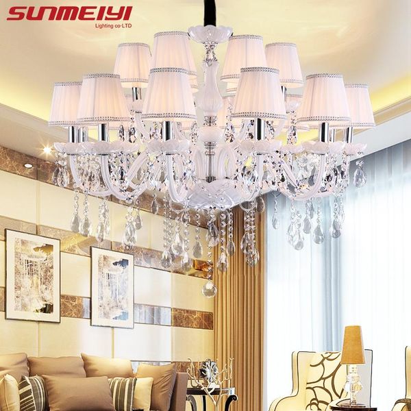 modern led white crystal chandelier lights lamp for living room light ceiling fixture indoor pendant home decorative chandeliers
modern led white crystal chandelier lights lamp for living room light ceiling fixture indoor pendant home decorative chandeliers
