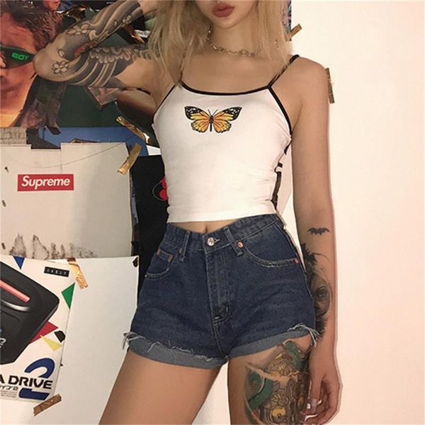 ladies camis summer butterfly printed slash neck off shoulder sleeveless backless casual female crop fashion women's tanks &, White
ladies camis summer butterfly printed slash neck off shoulder sleeveless backless casual female crop fashion women's tanks &, White