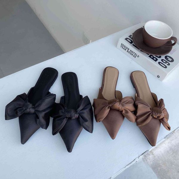 flip flop south korea spring mules pointed shallow mouth flat slip-on bow elegant slipper women's shoes, Black
flip flop south korea spring mules pointed shallow mouth flat slip-on bow elegant slipper women's shoes, Black