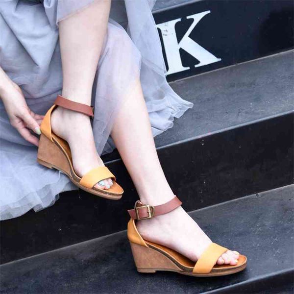 artmu original women sandals wedges gladiator shoes strap buckle genuine leather shoes for women 7 cm heels ladies sandals sexy, Black
artmu original women sandals wedges gladiator shoes strap buckle genuine leather shoes for women 7 cm heels ladies sandals sexy, Black
