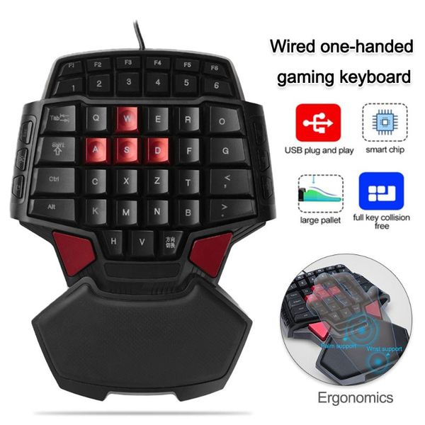 keyboards wired one-handed gaming keyboard, ergonomic design, highly fits the palm, enhancing experience
keyboards wired one-handed gaming keyboard, ergonomic design, highly fits the palm, enhancing experience