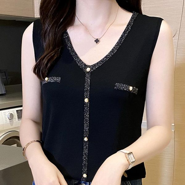 women's tanks & camis tank women summer sleeveless black knitted pullovers for mujer verano 2021 v-neck knit e807, White
women's tanks & camis tank women summer sleeveless black knitted pullovers for mujer verano 2021 v-neck knit e807, White