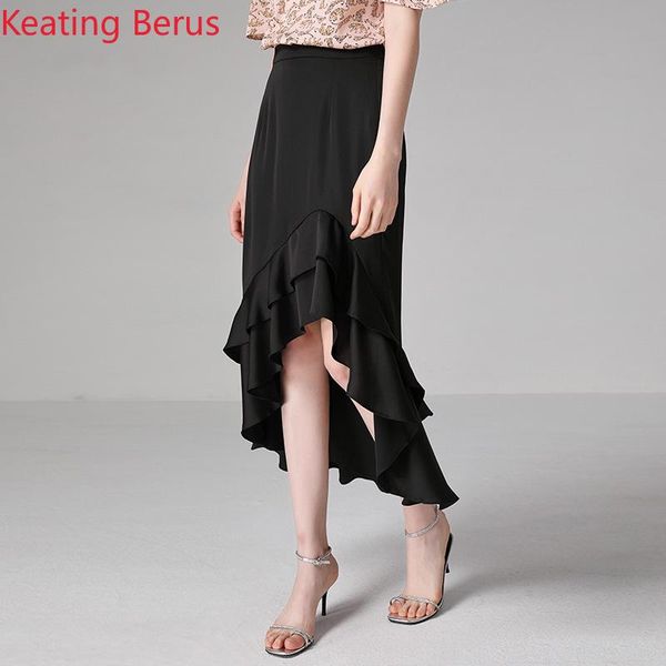 skirts 2021 women's summer skirt black wild ruffle fishtail long paragraph slim clothing 1167
skirts 2021 women's summer skirt black wild ruffle fishtail long paragraph slim clothing 1167