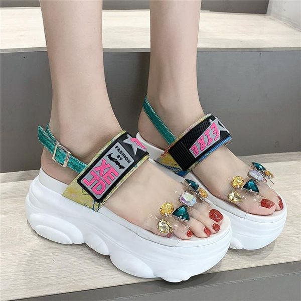 platform sandals summer fashion rhinestone style women comfort shoes, Black 
platform sandals summer fashion rhinestone style women comfort shoes, Black