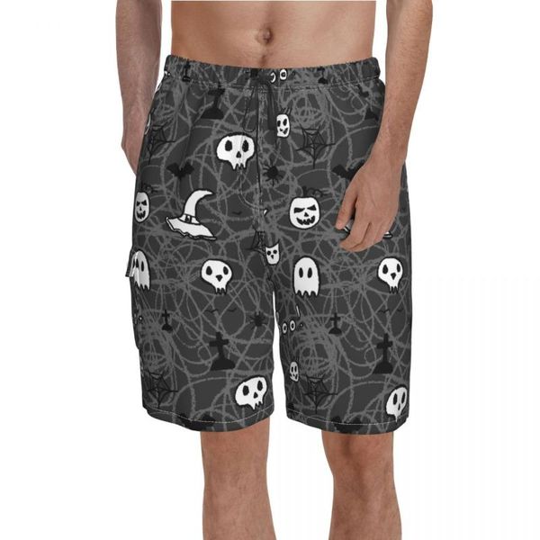 men's shorts halloween pumpkin skull bat board funny pattern beach swimming trunks polyester men swim, White;black
men's shorts halloween pumpkin skull bat board funny pattern beach swimming trunks polyester men swim, White;black