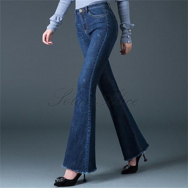 women's spring and autumn high waist flared jeans stretch mopping wide leg fishtail pants, Blue
women's spring and autumn high waist flared jeans stretch mopping wide leg fishtail pants, Blue
