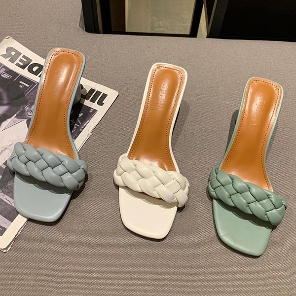 slippers women high-heels 2021 summer designer weaving open toe slides fashion ladies wedding brides sandals, Black
slippers women high-heels 2021 summer designer weaving open toe slides fashion ladies wedding brides sandals, Black