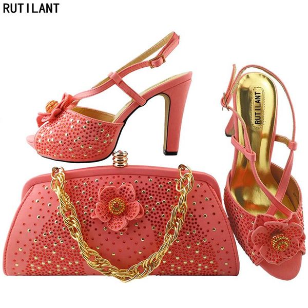 latest coral color matching women italian shoes and bag set decorated with rhinestone mathcing bags for dress, Black
latest coral color matching women italian shoes and bag set decorated with rhinestone mathcing bags for dress, Black