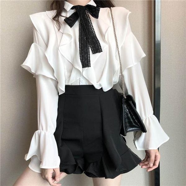 ruffles blouse lace bow tie design shirt 2021 autumn sweet korean fashion shirts women butterfly sleeve blusas 51558 women's blouses &, White
ruffles blouse lace bow tie design shirt 2021 autumn sweet korean fashion shirts women butterfly sleeve blusas 51558 women's blouses &, White