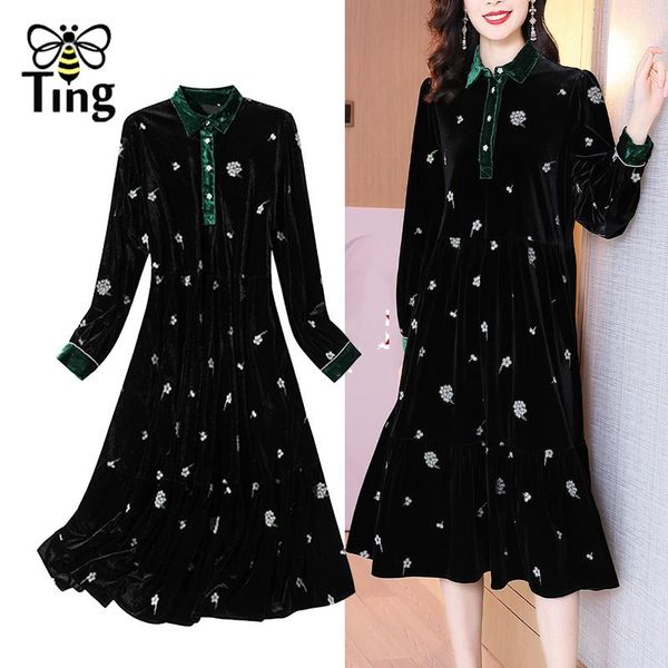 casual dresses tingfly winter autumn velvet flower emboridery dress women midi long street chic vestidos plus size 2xl frocks lady, Black;gray
casual dresses tingfly winter autumn velvet flower emboridery dress women midi long street chic vestidos plus size 2xl frocks lady, Black;gray