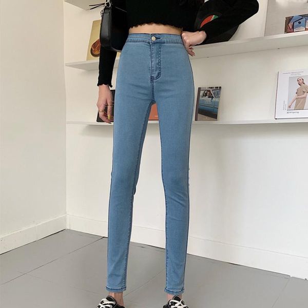 women's jeans summer vintage skinny high waist woman pencil women slim fit stretch buttons denim pants 2021 full length trousers, Blue
women's jeans summer vintage skinny high waist woman pencil women slim fit stretch buttons denim pants 2021 full length trousers, Blue