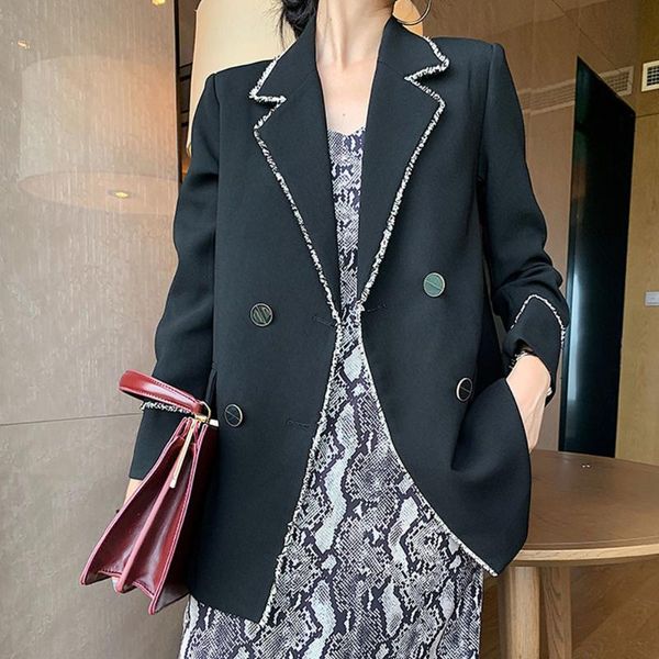 women's suits & blazers women spring autumn blazer fashion double breasted all-match small fragrance wind office lady coat casual black, White;black
women's suits & blazers women spring autumn blazer fashion double breasted all-match small fragrance wind office lady coat casual black, White;black