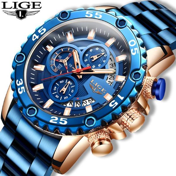 wristwatches 2021 waterproof men's watches lige watch men all steel big dial calendar sport wristwatch male chronograph, Slivery;brown
wristwatches 2021 waterproof men's watches lige watch men all steel big dial calendar sport wristwatch male chronograph, Slivery;brown