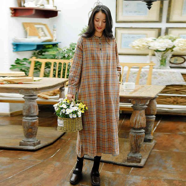 johnature women plaid shirt dresses loose o-neck long sleeve robes spring cotton linen original female vintage dresses 210521, Black;gray
johnature women plaid shirt dresses loose o-neck long sleeve robes spring cotton linen original female vintage dresses 210521, Black;gray