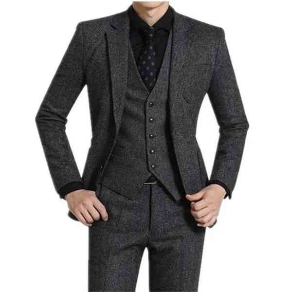 men's suits & blazers 3 piece grey tweed men for wedding peaked lapel custom casual groom tuxedos winter man fashion clothes jacket pan, White;black
men's suits & blazers 3 piece grey tweed men for wedding peaked lapel custom casual groom tuxedos winter man fashion clothes jacket pan, White;black