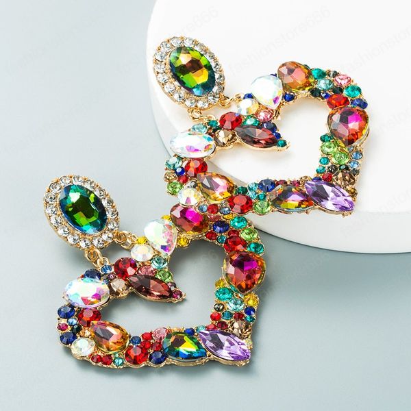 multi color crystal heart dangle earrings luxurious flash gem diamond oversize earring girls party brincos, Silver
multi color crystal heart dangle earrings luxurious flash gem diamond oversize earring girls party brincos, Silver