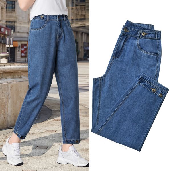women's jeans 2021 new spring denim harem pants loose casual breasted small leg korean capris 9310, Blue
women's jeans 2021 new spring denim harem pants loose casual breasted small leg korean capris 9310, Blue