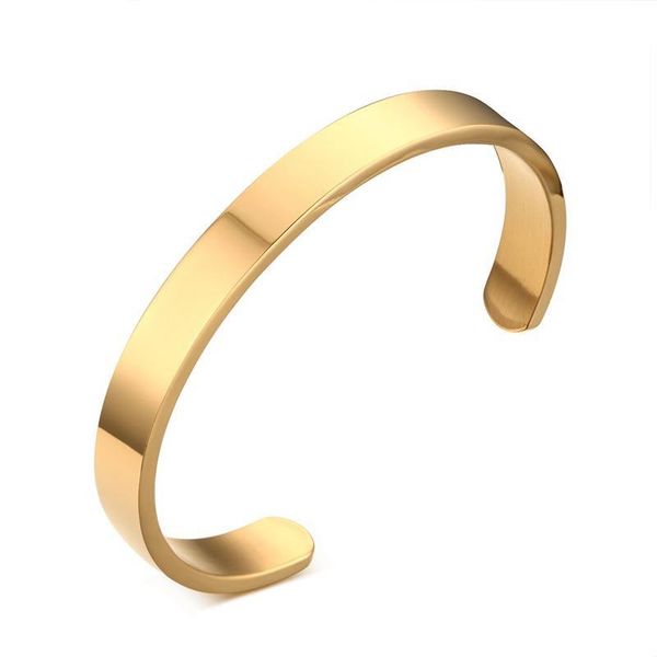 cuff men bangle & bracelet gold-color stainless steel simple bracelets pulseiras jewelry 2.5" dia, White
cuff men bangle & bracelet gold-color stainless steel simple bracelets pulseiras jewelry 2.5" dia, White
