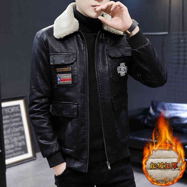 men's leather & faux fur collar of men woolen jackets the fake male leather adjust support plutonium motorcycle i293, Black
men's leather & faux fur collar of men woolen jackets the fake male leather adjust support plutonium motorcycle i293, Black