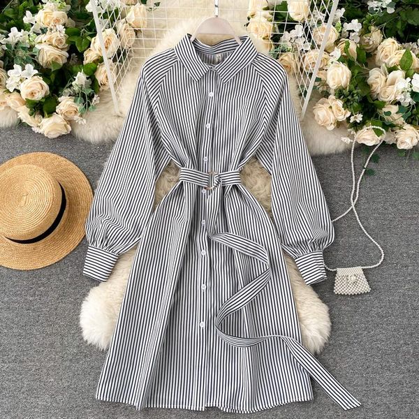 casual dresses foamlina elegant classic striped shirt dress women spring turn-down collar long sleeve single breasted a-line, Black;gray
casual dresses foamlina elegant classic striped shirt dress women spring turn-down collar long sleeve single breasted a-line, Black;gray